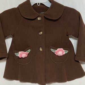 MACK & CO. FLEECE ROSE BROWN JACKET COAT SIZE 4T NWT